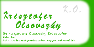 krisztofer olsovszky business card